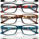 Gaoye Professional Reading Glasses for All Day - Computer Readers with Blue Light Protection - Value Pack. +2,5.