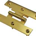 Renovators Supply Manufacturing 3 In Brass H Cabinet Hinge 1/4 In Offset With Hardware Rust Resistant Brass Flush Mount Hinge For Kitchen Cabinets Pack Of 2