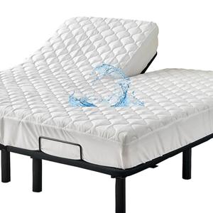 Kingnex Quilted Waterproof Split Top Queen Mattress Protector for Adjustable Bed 32-34 Split from Top Padded Fitted Mattress Cover