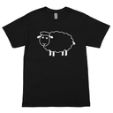 Port Company Unisex Black T-Shirt with Cute Sheep Graphic – Size M