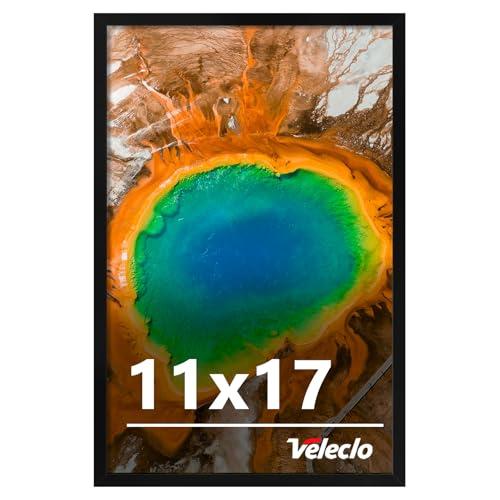 Veleclo 11x17 Picture Frame for Wall Display, 11x17 Black Picture Frame with Shatter Resistant Plexiglass, Stable and Sturdy 11 x 17 Poster Frame for Wall Display, Handpicked Gift Collection, 1 Pack