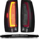 LED Tail Lights Assembly + 3rd Third Brake Cargo Lamp Compatible with Chevy Avalanche 2007-2012 Rear Taillight, High Mount Stop Light Rear Taillight Smoked Lens, 3 Pcs (Chrome Housing Smoked Lens)