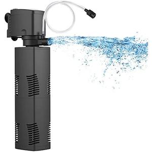 Aquarium Filter for 40-150 Gal. Tank Crystal 300GPH Biochemical Filtration Powerful Pump Submersible Internal Fish Tank Filters Large Tank Pond Clear Wavemaker Air Supply 4 in 1