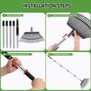 Rake Heavy Duty 6FT Long Garden Rake , 18.5 Inch Wide Leaf Rake for Lawns, 25 Metal Tines, Adjustable Stainless Steel Handle, Rakes for Leaves, Yards, Grass, Garbage, Weeds, Debris (Black)