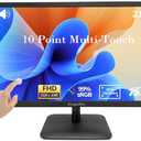 Dragolftie 21.5 Inch Touchscreen Monitor FHD 1920x1080P, Built-in Speakers, VESA Supports, 10-Points Computer Touch Screen PC Display with Type-B HDMI VGA Port, 75Hz Desktop Touch Display, Black
