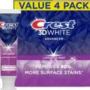 Crest 3D White Advanced Luminous Mint Teeth Whitening Toothpaste, Crest Toothpaste, 3.7 oz Pack of 4 - Helps Remove Surface Stains, Whitens Teeth, Strengthens Tooth Enamel, Protects Against Cavities