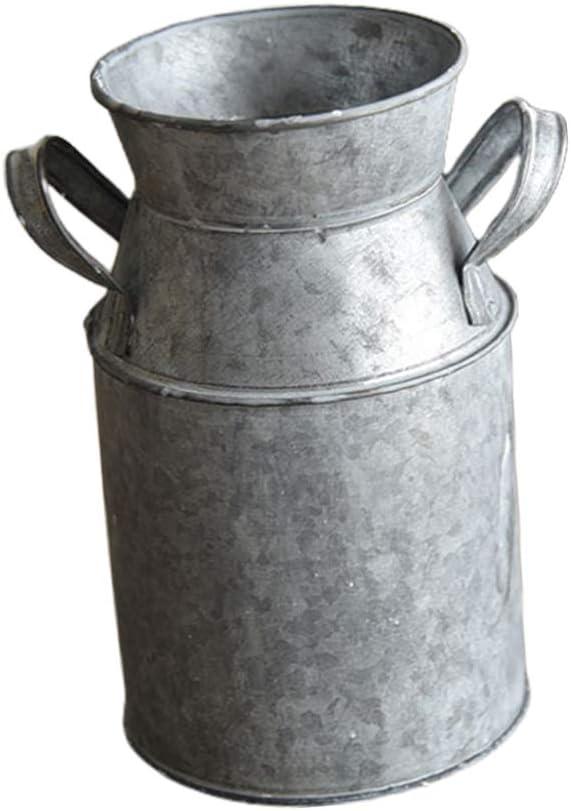 YARNOW Vintage Flower Bucket 7.28X4.33In Iron Plant Container Rustic Galvanized Tin Floral Pot with Handle for Home D Cor and Succulent Arrangement