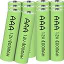 12 Packs 1.2V AAA 400mAh Ni-MH Rechargable Batteries for Garden Landscaping Solar Lights (AAA Size Cell)
