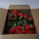 Hotop 120 Pcs Roses Artificial Flowers in Bulk,Long Stem Artificial Flower Bouquet,Silk Real Touch Fake Rose for Home Wedding Bridal Party Table Centerpieces Decor Valentines Gifts(Red)