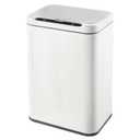 ELPHECO Stainless Steel Office Trash Can Motion Sensor Garbage Can Touchless Smart Trash Can Automatic Waste Bin for Kitchen, Office, Bathroom (White, 5.5 Gallons), 3AA