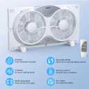 shinic 2026 9 Inch Twin Window Fan Quiet, Reversible Airflow, 3 Speeds, Adjustable Width 23.5"-37", ETL Certified for Bathroom/Kitchen