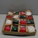 Sea Team 16-Pack Flocked Velvet Christmas Tree Ball Ornaments Set, Decorative Hanging Baubles, Shatterproof Plastic Decorations for Xmas Tree, Wreath, Garland, 80mm/3.15 Inch