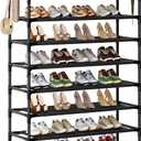 Shoe Rack, 10 Tier Shoe Storage Organizer with Hooks, Fit 40-45 Pairs Shoes, Metal Tall Shoe Shelf for Closet, Entryway, Hallway, Garage, Bedroom, Cloakroom
