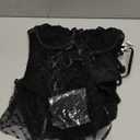 Foxiny Sexy Stocking Corset Babydoll Mesh Sheer Lace Up Ruffle Underwire Garter Lingerie with Thong Set 3 Piece.Medium