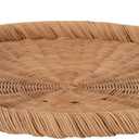 Kate and Laurel Cormont Modern Round Woven Rattan Tray with Handles; 23 Inch Diameter; Natural Rattan; Decorative Circle Boho Tray for Use as Versatile Ottoman Tray or Serving Platter (22.4")