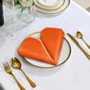 VACVELT 50 Pack Burnt Orange Satin Napkins - 17x17 Inch Square Dinner Napkins for Wedding, Graduation, Restaurant