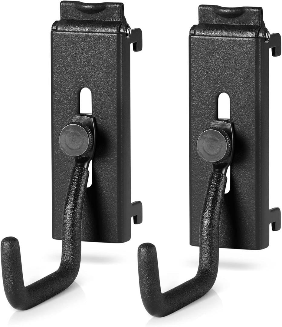 Savior Equipment Wall Rack System Heavy-Duty Steel Tactical J-Hooks for Handgun Pistol Revolver Wall Mount Hanger, Modular FirearmsGun Wall Gear Accessories Organizer, 1-Pair (Obisidian Black)