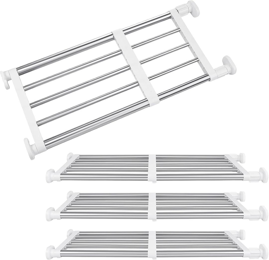 Geetery 4 Pcs Tension Shelf Rod Expandable Closet Storage, 23.62–39.37 Inch