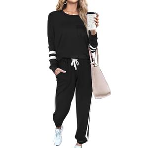 RUBZOOF Two Piece Outfits for Women Track Suits Sets Jogging 2 Piece Sweat Suits Black XL