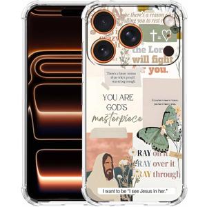 Bible Verses Christian Jesus Quotes Collage Pattern Phone Cover,Trendy Soft TPU Protective Case for iPhone 17 Pro,#1