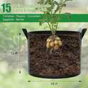 FEED GARDEN 15 Gallon Grow Bags 8 Pack – Heavy Duty 300G Thick Fabric Plant Pots with Reinforced Handles, Breathable Drainage Planters for Tomatoes, Potatoes & Large Vegetables Indoor Outdoor
