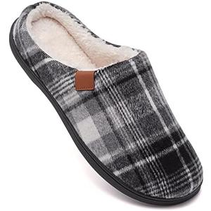 NewDenBer Women's Cozy Memory Foam Slippers Soft Fleece Lined Slip on Indoor Outdoor House Shoes Size 8-9 M