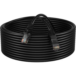 Cables Direct Online Cat5e 50FT Network Ethernet Patch Cable, 350Mhz Internet Wire, Compatible with PC, Laptop, Modem, Router, TVs, Printer Cord, Consoles for Home and Office, Black