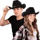 Kangaroo -Cowboy Hat for Women & Men with Pull-on Closure, Costume Party Perfectly Fits as Adults Cowgirl (Black)