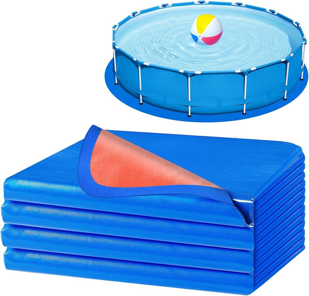 15 Ft Pool Liner Pad for Round Above Ground Pools, Thickened Pool Mat Tarp for Under Pool, Dual-Color Pool Ground Pad Cloth Floor Mat for Pool Bottom, Puncture Protection & Extend Liner Life