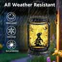 Dog Solar Lanterns 3-in-1 Outdoor Waterproof, Birthday Gifts for Women Mom Mother's Day Dog Lover, Labrador Retriever Mason Jar Hanging Lanterns, Garden Decor Lights for Patio Yard Balcony Decoration