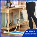 Nine Forty 24" Premium Cotton Dust Mop Kit - Heavy Duty Mop Head with Handle for Industrial, Commercial, and Residential Cleaning - Dry Floor Duster for Hardwood Surfaces - White