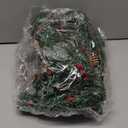 Jexine 12 Pieces Mini Christmas Wreaths for Kitchen Cabinet Small Christmas Candle Rings Wreaths Pillars Candle Rings Table Centerpieces Hanging Garlands for Front Door Window Decor (No Red Ribbon)