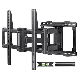USX STAR UL Listed Full Motion TV Wall Mount Bracket for Most 37-86 inch TVs, Swivel Tilt Extension Level TV Mount, Max VESA 600x400mm, Holds up to 132lbs & 16" Wood Studs with Hole Drilling Template