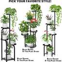 TOSKING 5-Tier Tall Plant Stand Indoor & Outdoor, Anti-Tip Round Base for Pots, Child and Pet Friendly, Heavy Duty Corner Shelf for Multiple Plants, Space-Saving Design for Living Room Balcony Garden (Black, 38in)