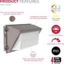 Lumark WP Outdoor LED Wall Light, 120-347V w/Selectable CCT and Lumens, Dimming, Dusk to Dawn - Medium