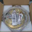 ZMISHIBO Ceiling Fans with Lights and Remote, 19.7'' Low Profile Ceiling Fan, 3000-6000K Dimmable Modern Flush Mount LED Fan Light, 6 Wind Speeds, Gold Fandelier Ceiling Fans for Bedroom