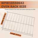 W10550642, WPW10550642 Oven Rack, 24.9"L x 15.16"W, Compatible with Whirlpool WFG505M0MS, WFG32000MS Replacement Parts, Compatible with Amana Series AGR3130BAW, AGR4230BAB, 304 Stainless Steel, 2 Pcs