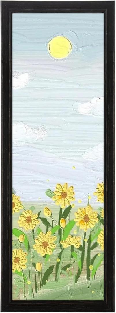 8x24 Wood Frame Black, Rustic Natural Wooden 24x8in Poster Picture Frame, Distressed 8 x 24inch Woodgrain Gallery Photo Frame with HD Plexiglass, Horizontal Vertical Wall Mounting Display 1pcs