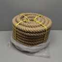 Natural Jute Rope 1-1/2 in x 100 Ft - Heavy Duty Thick Hemp Rope, Twisted Hemp Ropes for Crafts, Porch Swings, Tug of War, Nautical Decor, Landscaping & Home DIY Projects