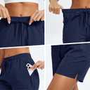 MAGCOMSEN Women's 5" Hiking Shorts UPF 50+ Quick Dry Lightweight Athletic Running Golf Summer Casual Shorts with Pockets (Blue, XL)