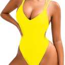 ShawGobow Sexy Swimsuit for Women,Backless Scrunch Butt High Cut Monokini,One Piece Cheeky Bathing Suit Beach Pool Party, M