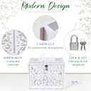 White Wedding Card Box with Lock, PVC Gift Card Box for Wedding Reception, DIY Wedding Money Envelope Box for Party Graduation Birthday Baby Shower Decorations
