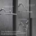5 Inch Adjustable Shower Head Extension Arm, With Locking Set Screw, Singing Rain 304 Stainless Steel Chrome Angle Height Adjustable, Easy Install, G1/2 Universal Connector Compatible (Chrome Finish)