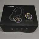 LOBKIN Kids Headphones Bluetooth 5.4,Over Ear Kids Headphones Wireless with Mic 50H Playtime Colorful LED Lights AUX Cord 94dB Safe Volume Limited Foldable Design for Boy Girl Travel/School/iPad