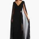R&M Richards Women's Heavenly Grace Cape Gown Black Size 8