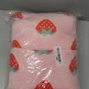 Valentine Day Plush Wearable Blanket Pink Strawberry Fleece Travel Blanket Women Pillow 2 in 1 with Sleeves and Buttons Lap Throw Shawl for Office Sofa Winter Warm Accessories Gifts
