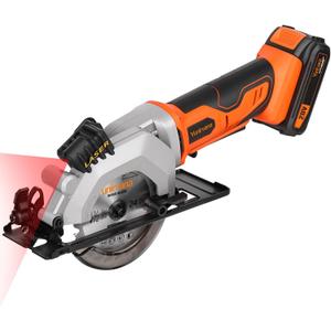 Mini Circular Saw, 20V 3400RPM Professional Cordless Circular Saw, Adjustable Angle and Depth,Max Cutting Depth 1-2/3"(90), 1-1/8"(45), Laser Guide, Rip Guide