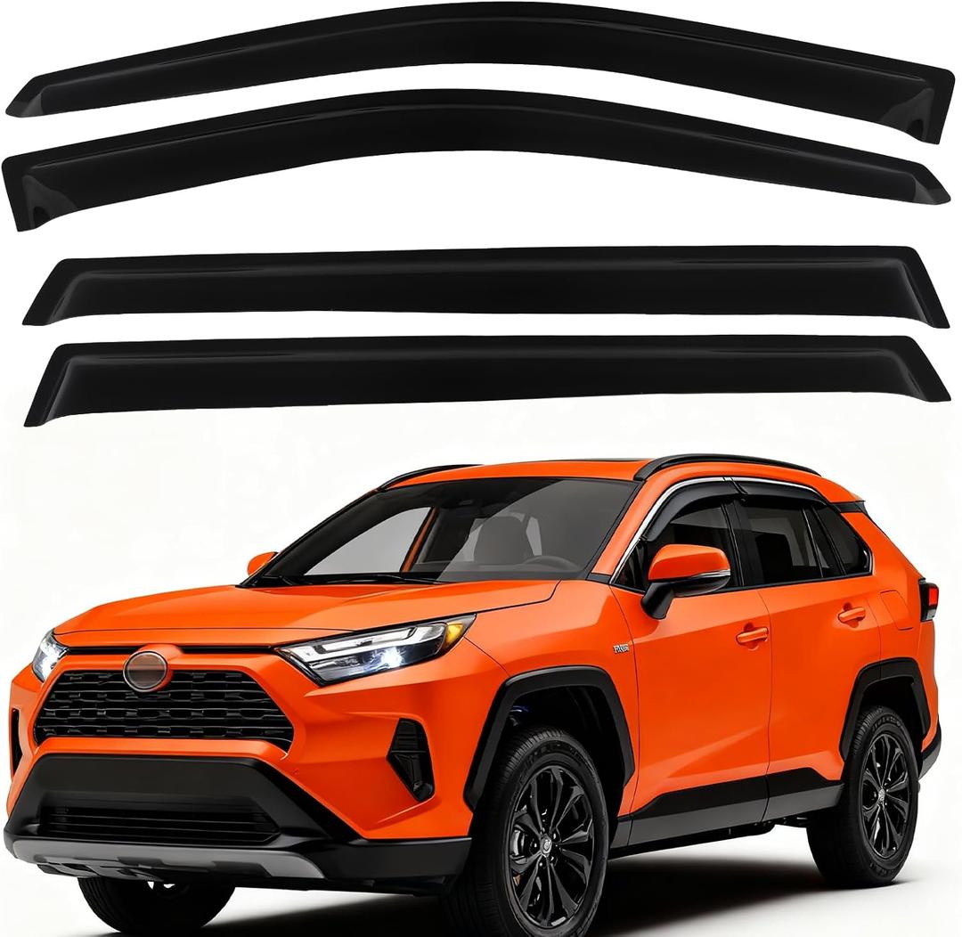 Rain Guards for Toyota RAV4 2019-2025 Window Visors | Out-Channel Window Rain Guards, Tape-On Sun Visor, Low Profile Window Deflectors