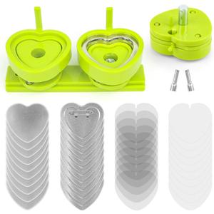 Heart Shaped Button Maker Interchangeable Die Mold 58 MM for Slide Rail Button Maker Machine Button Part Supplies Accessories for Pin Press Machine, Green