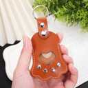 2 x TEHAUX Pet Hair Keepsake Keychain Paw Shaped Leather Keychain Dog Memorial Bag Charm Portable Pet Hair Container for Owners